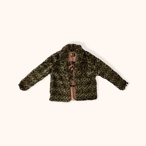 Volcom leopard faux fur coat